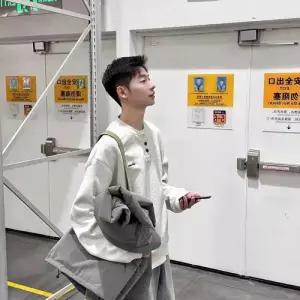 여친 캐주얼 헨리넥 상의 봄가을 트렌드 맨투맨 긴팔 솔리드 풀오버 단추 MODU1