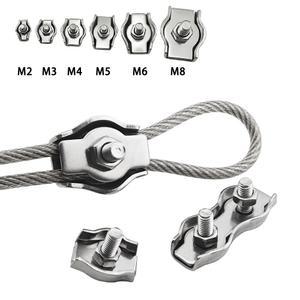 1 10pcs 방수 스테인레스 스틸 와이어 로프 클립 싱글/더블 그립 케이블 클램프 척 M2 M8 하드웨어 패스너