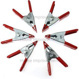 6팩 헤비 듀티 스프링 클램프 금속 클립 세트 와이드 고무 코팅 핸들 DIY 사진 촬영용 강력 그립