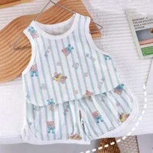 여름 아동 민소매 나시 상하의 세트 키즈 반바지 등원룩