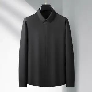 남친 가을 헴 오버사이즈 솔리드 긴팔 캐주얼룩 스판 셔츠 집업 MODU3