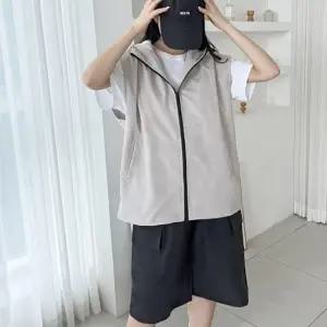 고프코어 후드 카고 조끼 반바지 세트 투웨이 지퍼 바람막이