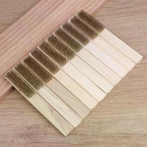 2/5/10개 목재 손잡이 황동 와이어 브러시 산업 장치 표면/내부 연마 청소용 6x16 행