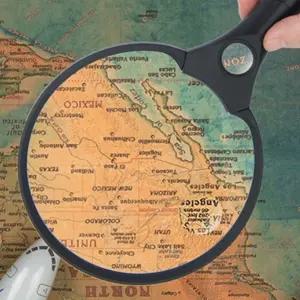 휴대용 확대경 조명 작업용 손잡이 독서용 대형 고배율 LED3구 [mFHLCJ3]