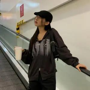 [아트박스]/옷자락 여자 투웨이 오버핏 프린팅 후드집업