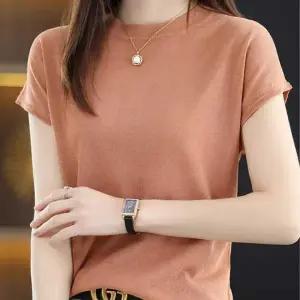 여자 여름 데이트 룩 라운드 넥 여름 니트 민소매 티