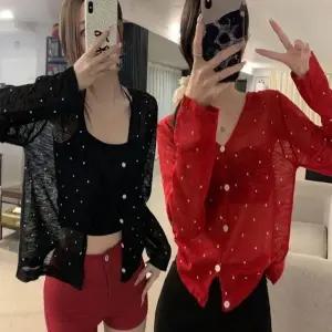 심플 도트가디건 여성 여름 긴팔 니트 여성 여름 가디건 니트 긴팔