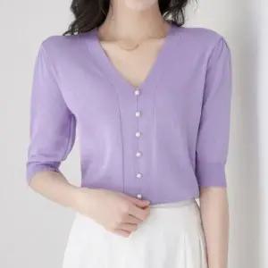 여름 니트 반팔니트 티 반팔 썸머 브이넥 여름니트 여름 반팔 티 니트 여성