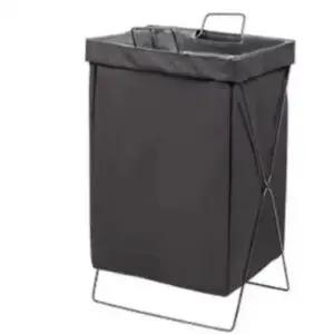 런드리 세탁 바구니 2color 빨래 이동식 리백 대용량 철제 접이식