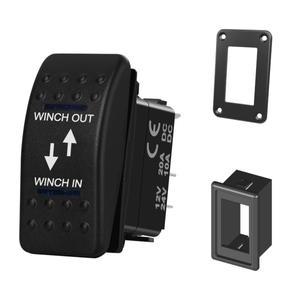 윈치 인 아웃 스위치 DPDT 순간 (ON) OFF 로커 3 위치 블루 LED 방수 리버싱 12V 20A