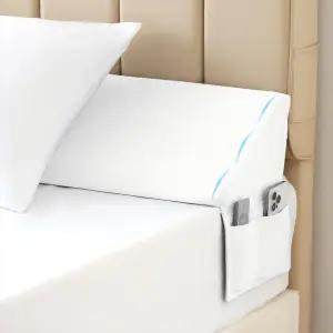 헤드보드용 MEGCIT 킹 침대 웨지 베개 틈새 충전재 삼각형 강화 미끄럼 방지 매트리스 76 ×10 ×6 흰색