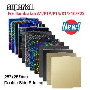 P2S 빌드 플레이트 PEO PET 밤부랩 x1 P1S P1P용 빌드 플레이트 스무스 PEY 양면 스프링 스틸 시트 PEI 밤