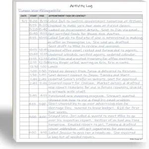 활동 로그 메모장 사무실 생산성 작업 추적 및 시간 관리 계획자를 위한 일일 추적기 계획 패드 업무