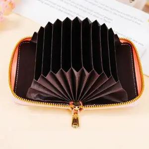 [하프클럽/]여성 아코디언 반지갑 명함 카드홀더 학생 지퍼 지갑