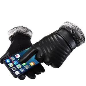 [하프클럽/]남자 기모 겨울 털장갑 작업 스마트 터치 블랙 장갑