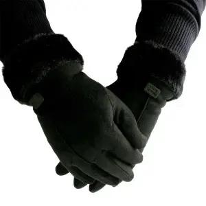 [하프클럽/]장갑 스마트폰 융털 여성 터치 방한 블랙