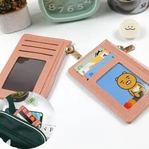 [하프클럽/]5포켓 카드 명함 신분증 동전 보관 지갑 핑크1P