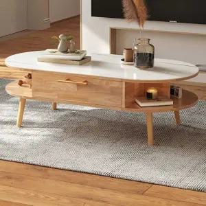 타원형 거실 오동나무 원목 노구치 카페 테이블