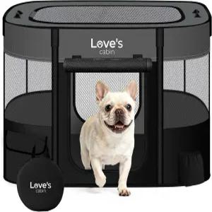 러브스 캐빈 펫 강아지 놀이펜 작은 텐트 케이지 실내/실외 고양이용 휴대용 운동 접이식 팝업 개 사육장