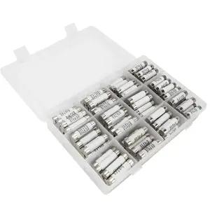 120개 유리 퓨즈 모음 키트 12개 값 멀티미터 세라믹 카트리지 튜브 500V 10x38mm 1A 2A 3A 4A 5A 6A 16A