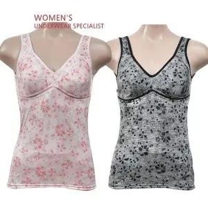 [하프클럽/]로사떼 플라워패턴 로맨틱 노몰드 인견소재 브라런닝