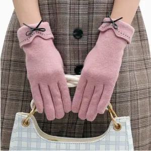 [하프클럽/]여성 리본 장갑 스마트폰 터치 기모장갑