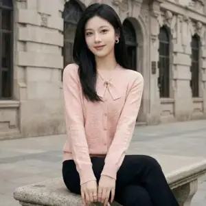 여사친 울 봄가을 오간자 풀오버 쇼트 카디건 로맨틱 유니크 상의 DUCHI1