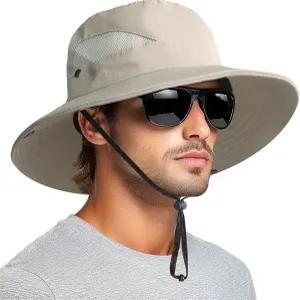 남성용 PFFY 선 버킷 모자 여성용 3인치 와이드 브림 UPF 50 낚시 및 비치