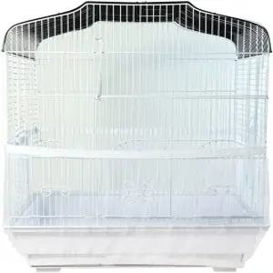 자르시오 새장 메쉬 네트 스커트 커버 재사용 가능한 신축성 있는 씨앗 캐처 35CM 흰색