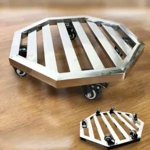 스테인리스 화분받침 트레이 스텐 트롤리 선반 화분 바퀴형