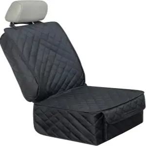 HAPYFOST 방수 앞좌석 커버 반려견 카시트 미끄럼 방지 및 측면 플랩으로 대부분의 자동차 트럭 SUV(블랙