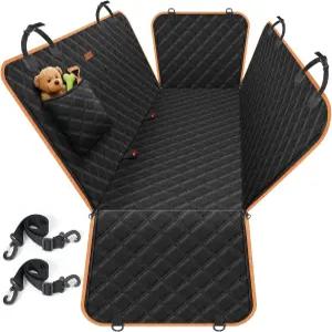 랜투 도그 시트 커버 자동차 트럭 SUV용 대형 뒷좌석 펫 해먹 업그레이드 미끄럼 방지 측면 플랩 방수