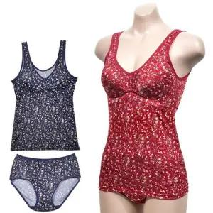 [하프클럽/](보엠)플라워 나염 몰드 노와이어 브라런닝 팬티 세트