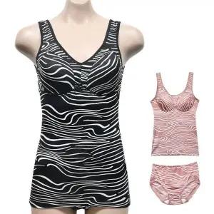 [하프클럽/]스 세련된 지브라 패턴 여성 몰드브라런닝 팬티 세트