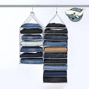 옷 정리용 간편 수납 정리함 행잉 수납 6단