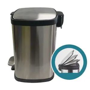 [핫트랙스]삼정788 고급 무소음 사각 스텐 페달 휴지통 12L(W98CC69)