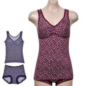 [하프클럽/]편안하고 세련된 패턴의 여성 브라런닝 팬티 세트