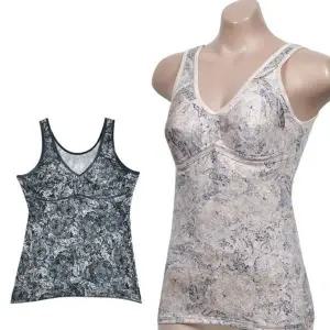 [하프클럽/]된 플라워 나염 인견 소재 노와이어 부직포 브라런닝