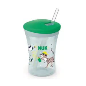 누크 유아 빨대컵 자기주도 물병 물통 230ml 그린 BNS