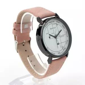 여성 손목시계 가죽시계 핑크