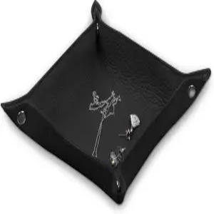 XYJG 정품 소가죽 가죽 데스크탑 보관 정리함 - 휴대폰 지갑 동전 보석용 침대 옆 배니티 트레이 캐치올