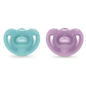 누크 아기 쪽쪽이 노리개젖꼭지 2단계 블루 퍼플 세트 BNS