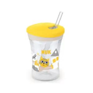 누크 유아 빨대컵 흘림방지 물병 물통 230ml 옐로우 BNS