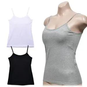 [하프클럽/]는 착용감 패드삽입형 베이직 40수 면스판 브라끈런닝