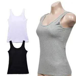 [하프클럽/]맞는 착용감 패드삽입형 베이직 40수 면스판 브라런닝