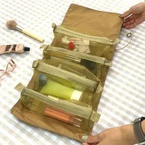 [하프클럽/]여행용 화장품 세면도구 파우치 브라운