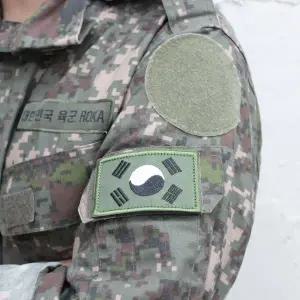 [하프클럽/]자수 태극기 와펜 패치 국방색