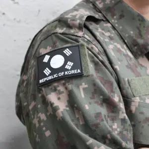 [하프클럽/]실리콘 태극기 와펜 패치 야광검정