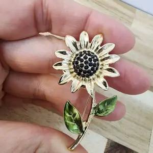 브로치 해바라기 여성 코사지 빈티지 악세사리