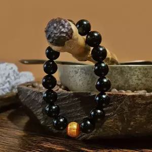 [하프클럽/]반야심경 흑요석 염주 팔찌(14mm)